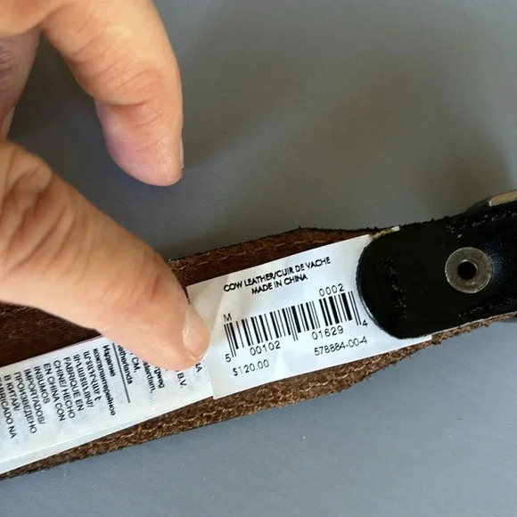 NWT BANANA REPUBLIC women’s black leather Western style belt size medium - Picture 7 of 7